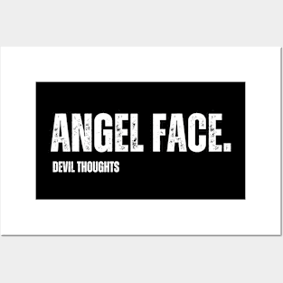 angel face. devil thoughts Posters and Art